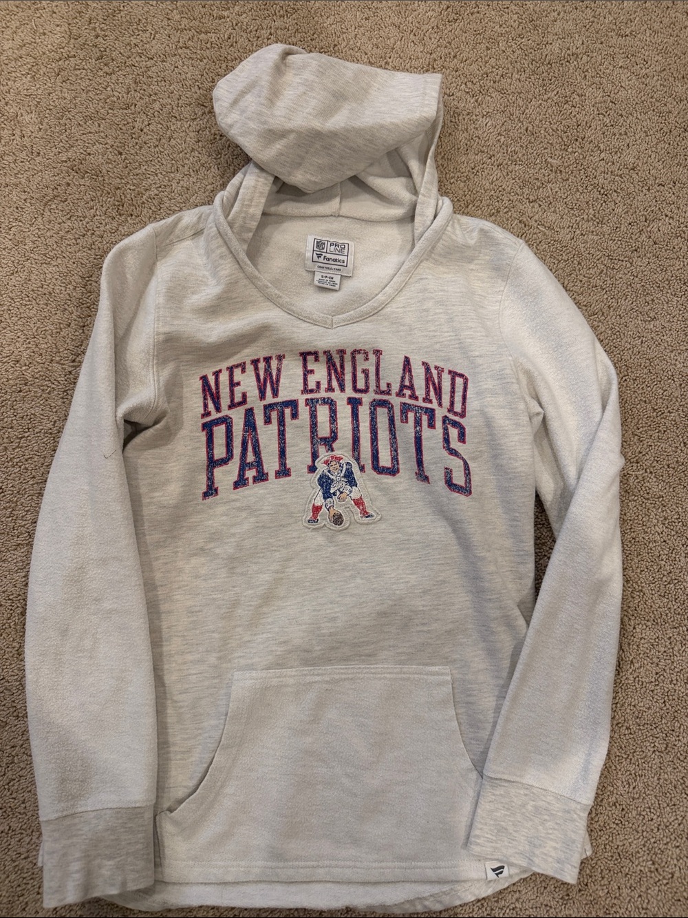 Fanatics Cream New England Patriots Women’s Hooded Sweatshirt